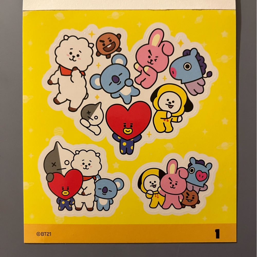 BTS BT21 sticker sheets vinyl run club basketball love theme kpop stationary